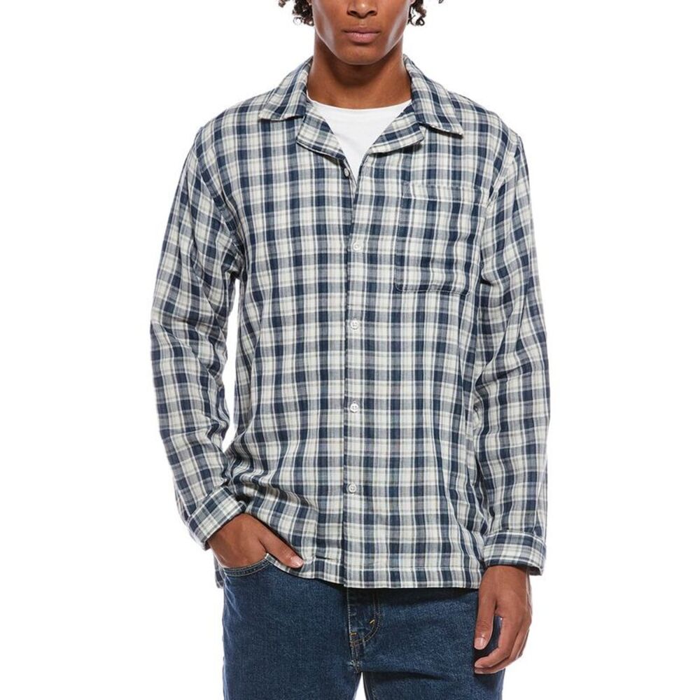 Joe's Jeans Mens  Plaid Shirt, Navy